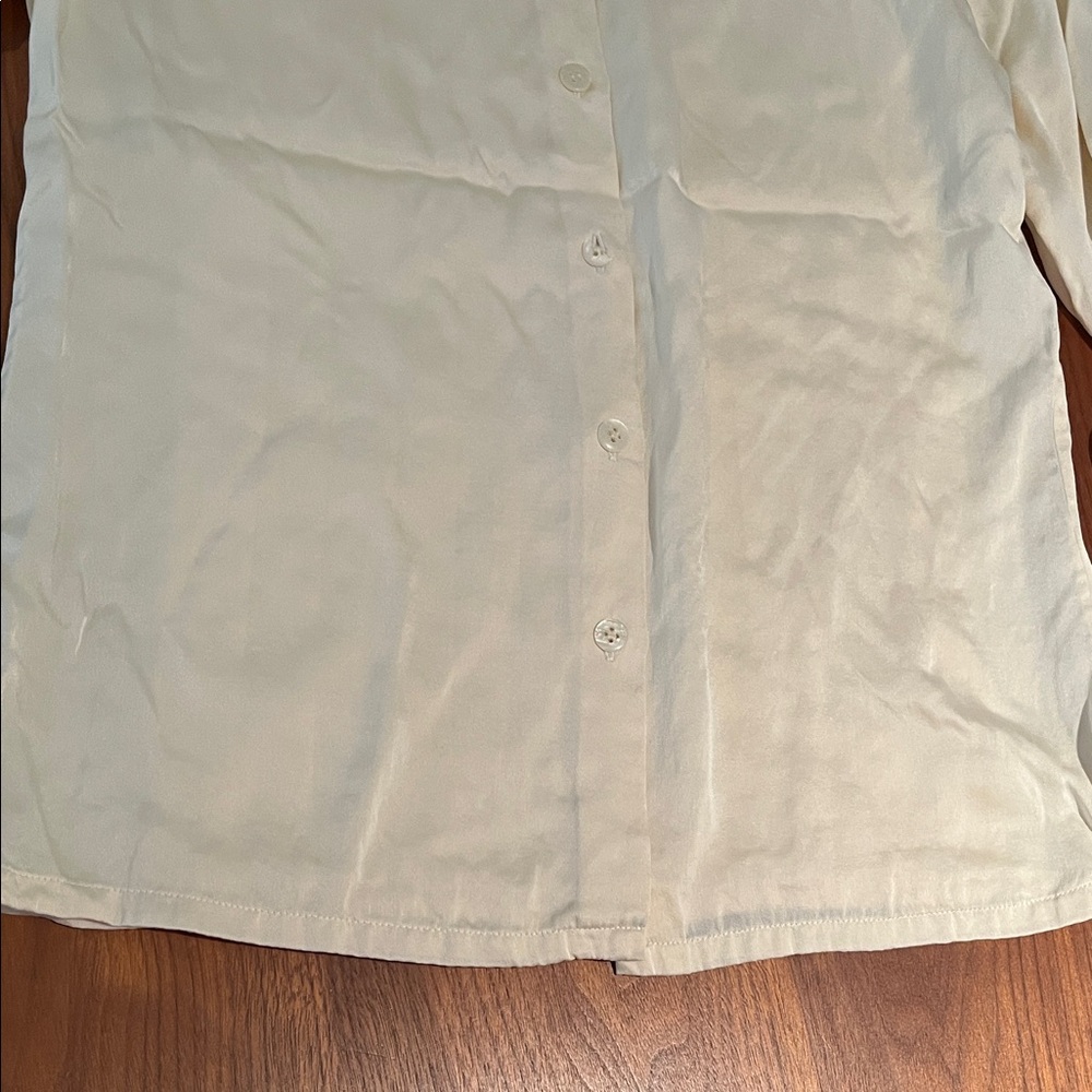 Dana Buchman Vintage 100% Silk Cream Blouse, Size 6 - Picture 7 of 14